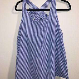 Signature Studio Blue/White Striped Bow Back Tank